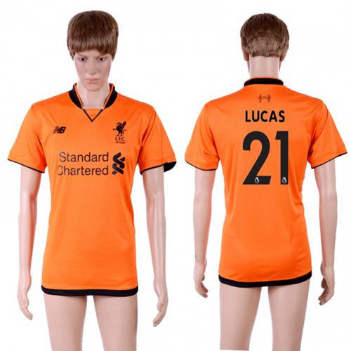 Liverpool #21 Lucas Sec Away Soccer Club Jersey - Click Image to Close